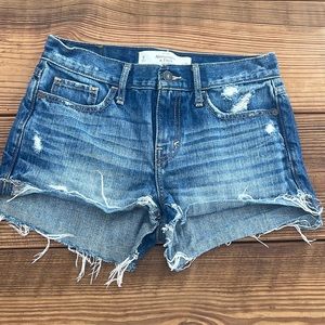 Abercrombie & Fitch Shorts Womens 0/25 Denim Jean Cut Off Distressed Raw Hem